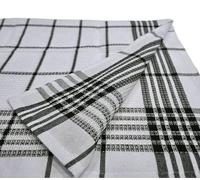 Dezpo Premium Cotton Tea Towels | 100% Cotton Super Absorbent 45x75cm | Classic Check Kitchen Dish Cloths (4, Monochrome Windowpane)