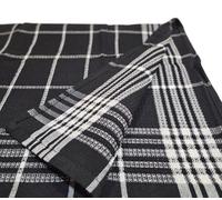Dezpo Premium Cotton Tea Towels | 100% Cotton Super Absorbent 45x75cm | Classic Check Kitchen Dish Cloths (12, Traditional Black Check)