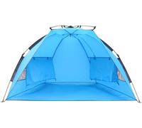 DEZYN - Blue Beach Tent, XL with extendable Floor for Privacy SPF 50 Plus Pop Up coast Tent Provides Shade for 4 to 5 Person, Portable Shade Tent for Outdoor Camping Fishing picnics poolside etc
