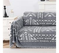 DEZYPZAM Extra Large Throws For Settees, Living Room & Bedroom Sofas Cover Multi-Functional Blanket, for Settees Couch, Bed and Armchair, Sofa Towel (Gray,71 x 118 inch)