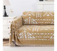 DEZYPZAM Extra Large Throws For Settees, Living Room & Bedroom Sofas Cover Multi-Functional Blanket, for Settees Couch, Bed and Armchair, Sofa Towel (Khaki,71 x 118 inch)