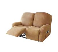 DEZYPZAM Recliner Sofa Covers, Stretch 1 2 3 Seater Recliner Sofa Slipcover, Reclining Couch Covers Non-Slip Furniture Protector, Sofa Covers (Light Coffee,2 Seater)
