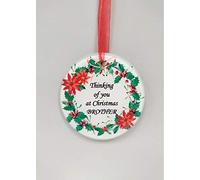 DF Brother Wreath Glass Christmas Tree Hanging Plaque/Decoration Memorial Xmas Bauble