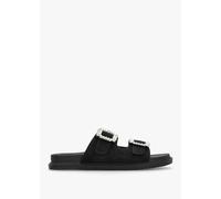DF By DANIEL Yazzy Black Suedette Jewel Buckle Mule Size: 37, Colour: