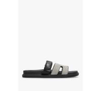 DF By DANIEL Yemmy Black & White H Bar Flat Mules Size: 40, Colour: Mu