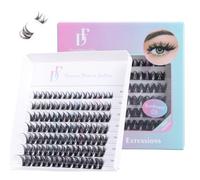 DF Cluster Lashes 156 Pcs D Curl 10-16mm Mixed DIY Lash Extensions Soft Volume Individual Lash Extensions Self-application Lashes at Home Sunflower 03