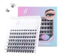 DF Cluster Lashes 156 Pcs D Curl 10-16mm Mixed DIY Lash Extensions Soft Volume Individual Lash Extensions Self-application Lashes at Home Sunflower 02