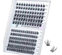DF Cluster Lashes 156 Pcs D Curl Individual Lash Clusters 10-16mm Mixed DIY Lash Extensions Soft Volume Individual Lash Extensions Self-application DIY Lashes at Home - Rose 13