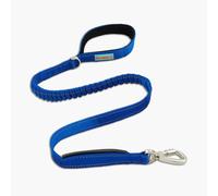DF Co. Bungee Dog Leash | Strain Free & Shock Resistant for Control | Neoprene Padded Handle, Heavy-Duty Carabiner Clip, and D-Ring | Classic Blue, Size Small