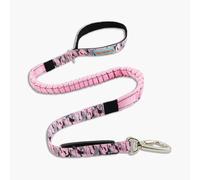 DF Co. Bungee Dog Leash | Strain Free & Shock Resistant for Control | Neoprene Padded Handle, Heavy-Duty Carabiner Clip, and D-Ring | Pink Camo, Size Regular