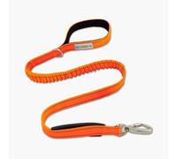 DF Co. Bungee Dog Leash | Strain Free & Shock Resistant for Control | Neoprene Padded Handle, Heavy-Duty Carabiner Clip, and D-Ring | Hi-Vis Orange, Size Small