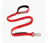 DF Co. Bungee Dog Leash | Strain Free & Shock Resistant for Control | Neoprene Padded Handle, Heavy-Duty Carabiner Clip, and D-Ring | Red, Size Small