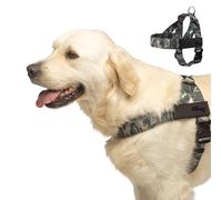 DF Co. Dog Harness | Chafe Resistant Webbing, Adjustable Neck & Chest, and Heavy Duty D-Ring | Sturdy, Comfortable, Easy to Use | Green Camo, Size S