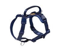 DF Freedom No Pull Martingale Dog Harness, Gentle Control for No Choking, Front Clip Harness with Reflective, 5 Point Adjustable and Safety Support Handle, Navy Blue, 3/4", Chest 20" - 26.8"