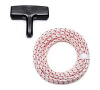 DF QUALITY 10 Metres High-Quality Starter Rope Red / White Includes 1 Strter Handle for Chainsaw Lawn Mowers Garden Tools Building Equipment Boat Kart RC Braided Cord Launching Rope (5.5 mm x 10 m)