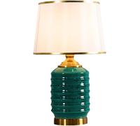 DFAEEKIYO Beige Lampshade Ceramic Table Lamp, Modern Push Button Switch Bedside for Bedroom, Living Room, Study(Beige)