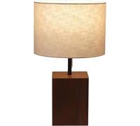 DFAEEKIYO Chinese-Style Table Lamp Modern Minimalist Solid Wood Base Handwoven Linen Shade Bulb Compatible for Bedroom