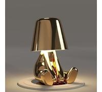 DFAEEKIYO The Italian Brothers Thinker Lamp Gold - Cordless Rechargeable Touch-Dimming Table, 5 Artistic Styles Inspired(1)