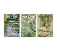 DFAIUY Set of 3 New Yorker Magazine Posters Vintage Country Lake Landscape Canvas Wall Art Retro Green Oil Prints Painting Modern Room Windows Wall Art Decor For Living Room Bedroom 24x36in Unframed