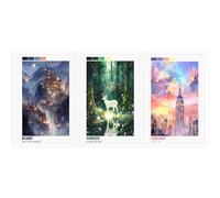 DFAIUY Set of 3 Sarah J. Maas Books Vintage Canvas Wall Art ACOTAR Glass Throne, Court of Thorns and Roses and Crescent City Series Art Poster Fantasy Prints Painting Decor Bedroom 12x16in Unframed