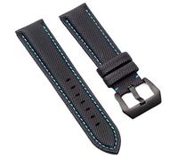 DFAMIN 20MM 22MM 24MM 26MM Carbon Fibre Nylon Canvas Watch Strap For Panerai Wrist Watch Band Bracelet(Black blue Black,26MM)