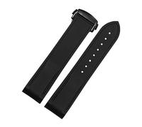 DFAMIN 20mm 22mm Rubber Silicone Watch Bands For Omega Seamaster 300 speedmaster Strap Seiko Watchband Men's watch Accessories(Black black buckle,22mm)