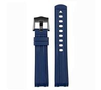 DFAMIN 20mm 22mm Rubber Watchband For Omega SEAMASTER 003 007 PLANET OCEAN AT150 Pin Buckle Silicone Strap Watch Band Bracelet(BLACK WHITE,22mm)