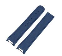 DFAMIN 20mm Rubber Watch Band For Omega Strap Seamaster 300 AT150 Aqua Terra Ultra Light 8900 Steel Buckle Watchband Bracelets(Light Blue,With Gold Buckle)