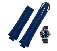 DFAMIN 24mm*12mm Lug End Rubber Waterproof Watchband For Oris Wristband Silicone Watch Strap Stainless Steel Folding Clasp