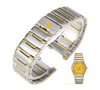 DFAMIN Bracelet For Omega Watch With Constellation Twin Eagles Series Men And Women Steel Band Solid Stainless Steel Watch Chain(Silver gold,16-11mm)