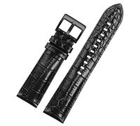 DFAMIN Genuine Leather Bracelet Is Suitable For Armani AR2447/1981/1973/60028 Watchband With Waterproof Gang Shout Male 22mm(Black black,22mm)