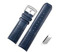 DFAMIN Genuine Leather Watch Strap for Citizen Blue Angel Generation AT8020-54L/JY8078 Second Generation Air Eagle Cowhide 22 23mm(Blue-silver,23mm)