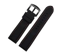DFAMIN Men Silicone Watchband 20mm 22mm 24m For MIDO citizen omega sport Rubber Replacement Strap Red blue orange white soft bracelet(Black Orange black,24mm)