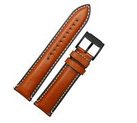 DFAMIN Quick release genuineLeather watch strap for fossil FTW1114 4016ME3110 FS5436 24 20 22mm watchband for huawei pro 2 gear S2 S3(Brown black clasp,22mm)