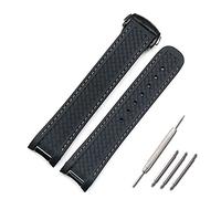 DFAMIN Silicone strap 20mm watch accessories for Omega hippocampus 300 AT150 8900meters marine rubber butterfly buckle watch band(Style A1)