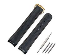 DFAMIN Silicone strap 20mm watch accessories for Omega hippocampus 300 AT150 8900meters marine rubber butterfly buckle watch band(Style B2)
