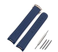 DFAMIN Silicone strap 20mm watch accessories for Omega hippocampus 300 AT150 8900meters marine rubber butterfly buckle watch band(Style E4)