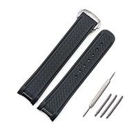 DFAMIN Silicone strap 20mm watch accessories for Omega hippocampus 300 AT150 8900meters marine rubber butterfly buckle watch band(Style C3)