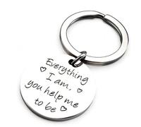 DFAMTRA Everything I Am You Help Me To Be Keyring Keychain Thanks Appreciation Keyring Teacher Keyring Father Dad Keyring Mother Mum Keyring Sister Brother Family Keyring Friend Present