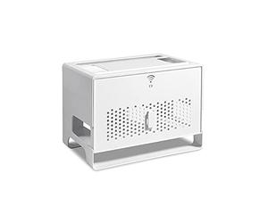 DFANCE Multi-Function Dustproof WiFi Wireless Router Storage Box Shelf Creative Decorative Storage Box,Home and Office WiFi Router Adjustable Cable Box,White