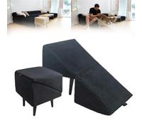 DFANCE Split Ottoman Dog Ramp Folding Dog Stairs,2 in 1 Sofa Dogs Ramp and Ottoman for Couch Bed Stairs,All-in-One Lightweight Foldable Pet Ramp Large and Small Dogs Cat(Color:Black)