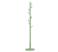 DFANCE Standing Coat Rack Solid Wood Coat Stand,Hall Tree Entry-Way Furniture with 8 Hooks,Stable Round Base,Free Standing Coat Tree Home or Office Floor Hanger,Green