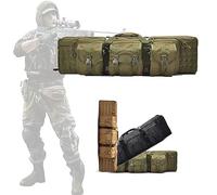 DFANCE Tactical Rifle Case,Double Rifle Bag Outdoor Tactical Carbine Cases,Air Gun Rifle Protective Bag Case with 3 Magazine Pouches,Perfect for Hunting and Shooting,Armygreen,140cm