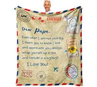 Dfaqehk Fathers Day Papa Gifts from Grandchildren, Birthday Gifts for Papa, Best Papa Ever Gifts from Granddaughter Grandson, Gift for Papa from Grandkids, Papa Presents Throw Blanket 60 x 50 Inch