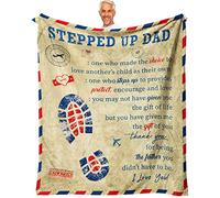 Dfaqehk Stepped Up Dad Gifts, Fathers Day Birthday Gifts for Bonus Dad, Stepdad Gifts from Daughter, Gifts for Stepdads from Son, Best Stepdad Ever Gifts, Stepfather Gift Throw Blanket 60 x 50 Inch