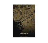 DFBDJASD Osaka Japan Map Decorative Poster Poster Decorative Painting Canvas Wall Posters And Art Picture Print Modern Family Bedroom Decor Posters 08x12inch(20x30cm)