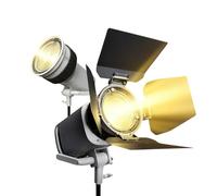 DFCINE 10X Bowens Mount Fresnel Lens with Removable Barn Doors, 10-45° Adjustable Beam Spotlight Modifier for COB Video Lights ≤600W, Cinematic Lighting Control for Film & Studio