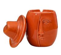 DFDFSFG Portable Creative Ceramic Ashtray with Hat Lid，Home Living Room Office Ash Tray，Anti-Fly Ash Fashion Ashtrays for Cigarette Cigar Durable (Color : Orange)