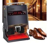 Dfdieratve Intelligent Shoes Cleaner Polisher- Electric Shoe Shine Machine, Automatic Induction/Smooth Operation, Ideal for Family, Hotel, Bank, and Commercial Use Black