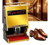 Dfdieratve Intelligent Shoes Cleaner Polisher- Electric Shoe Shine Machine, Automatic Induction/Smooth Operation, Ideal for Family, Hotel, Bank, and Commercial Use Gold